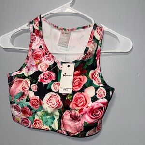 Society Wild Roses Floral Top - Pink and Green